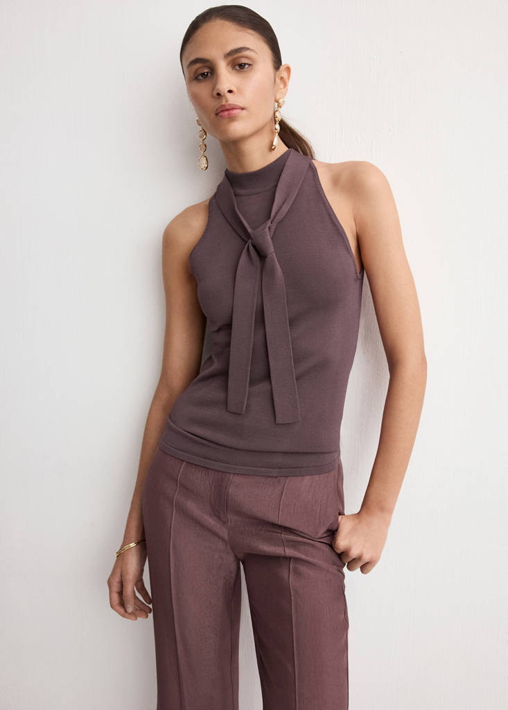 Top punto cuello halter