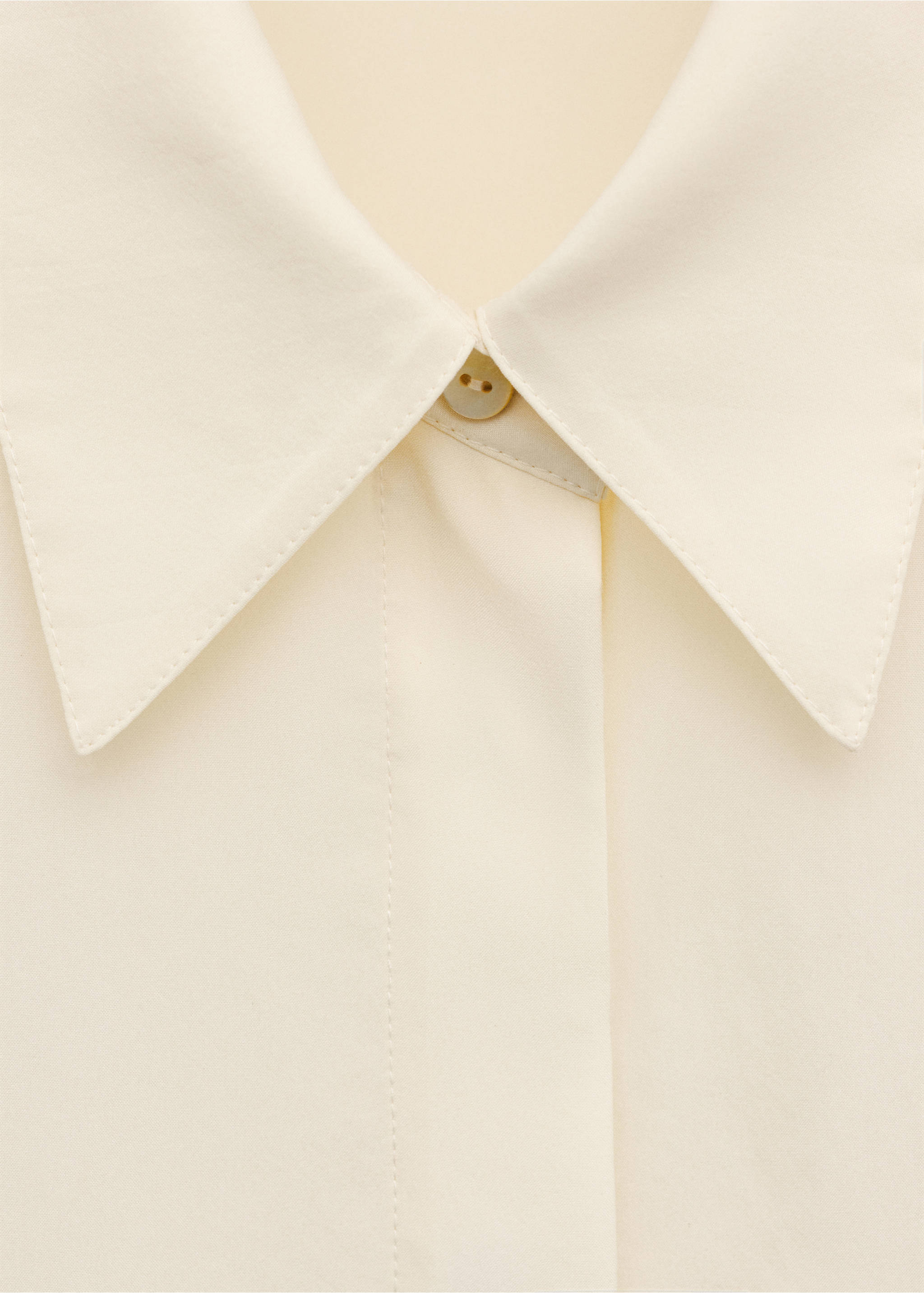 Риза от 100% коприна със скрити копчета - Данни за артикула 8, Пастелно жълто. Ref: 27064095-00.