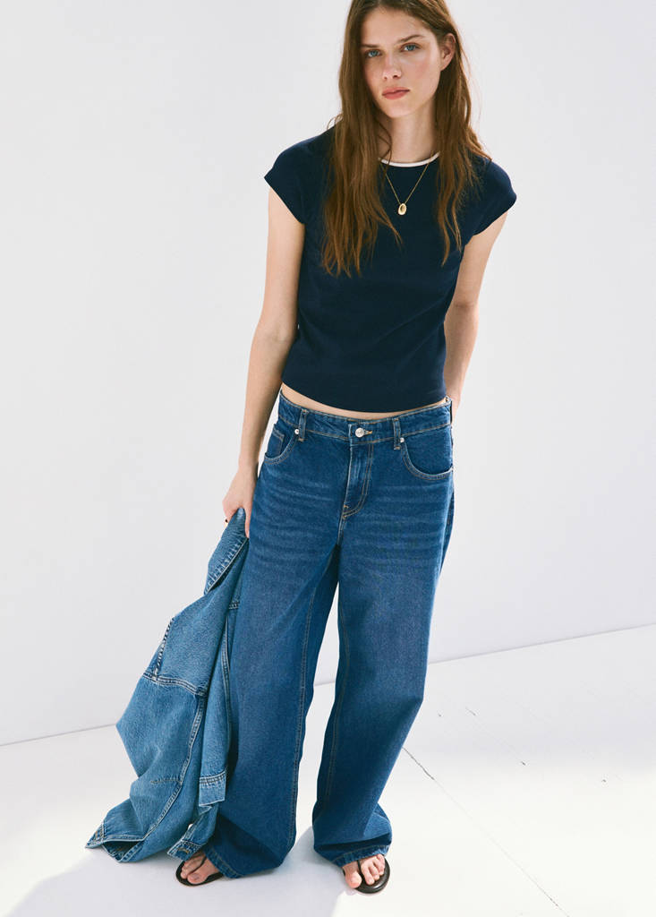 Mid-rise straight jeans — Dark Blue