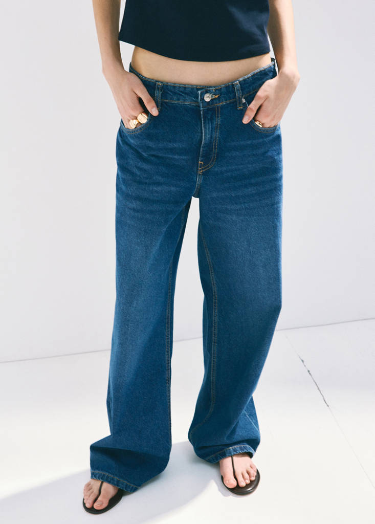Mid-rise straight jeans — Dark Blue
