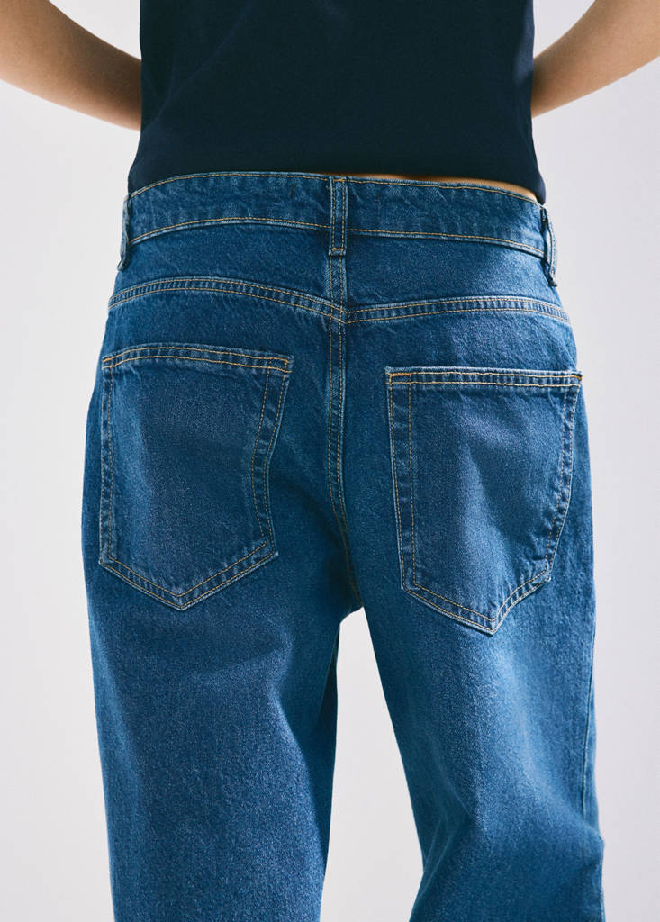 Mid-rise straight jeans — Dark Blue