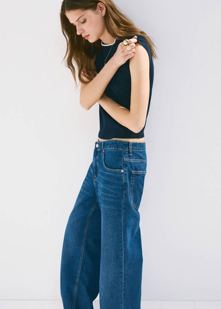 Mid-rise straight jeans — Dark Blue
