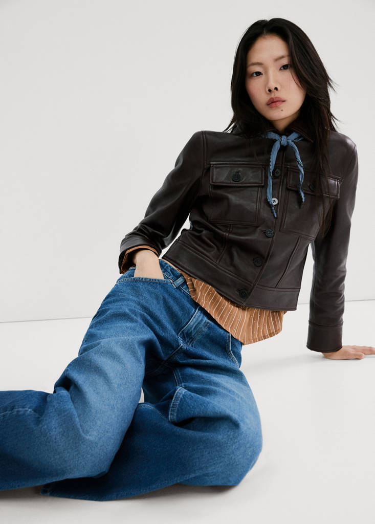 Mid-rise straight jeans — Dark Blue