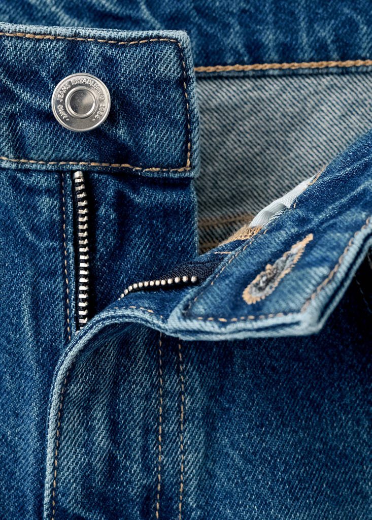 Mid-rise straight jeans — Dark Blue