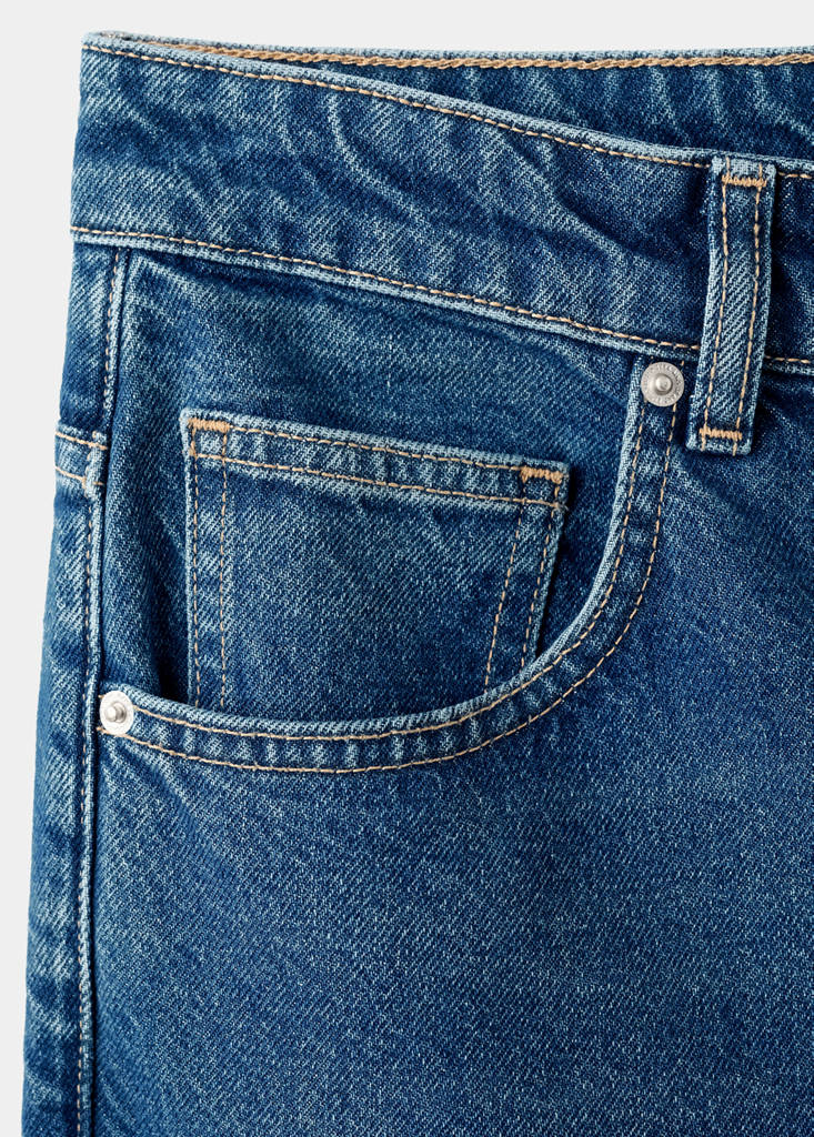 Mid-rise straight jeans — Dark Blue