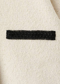 Contrasting ribbed cardigan — Ecru 9