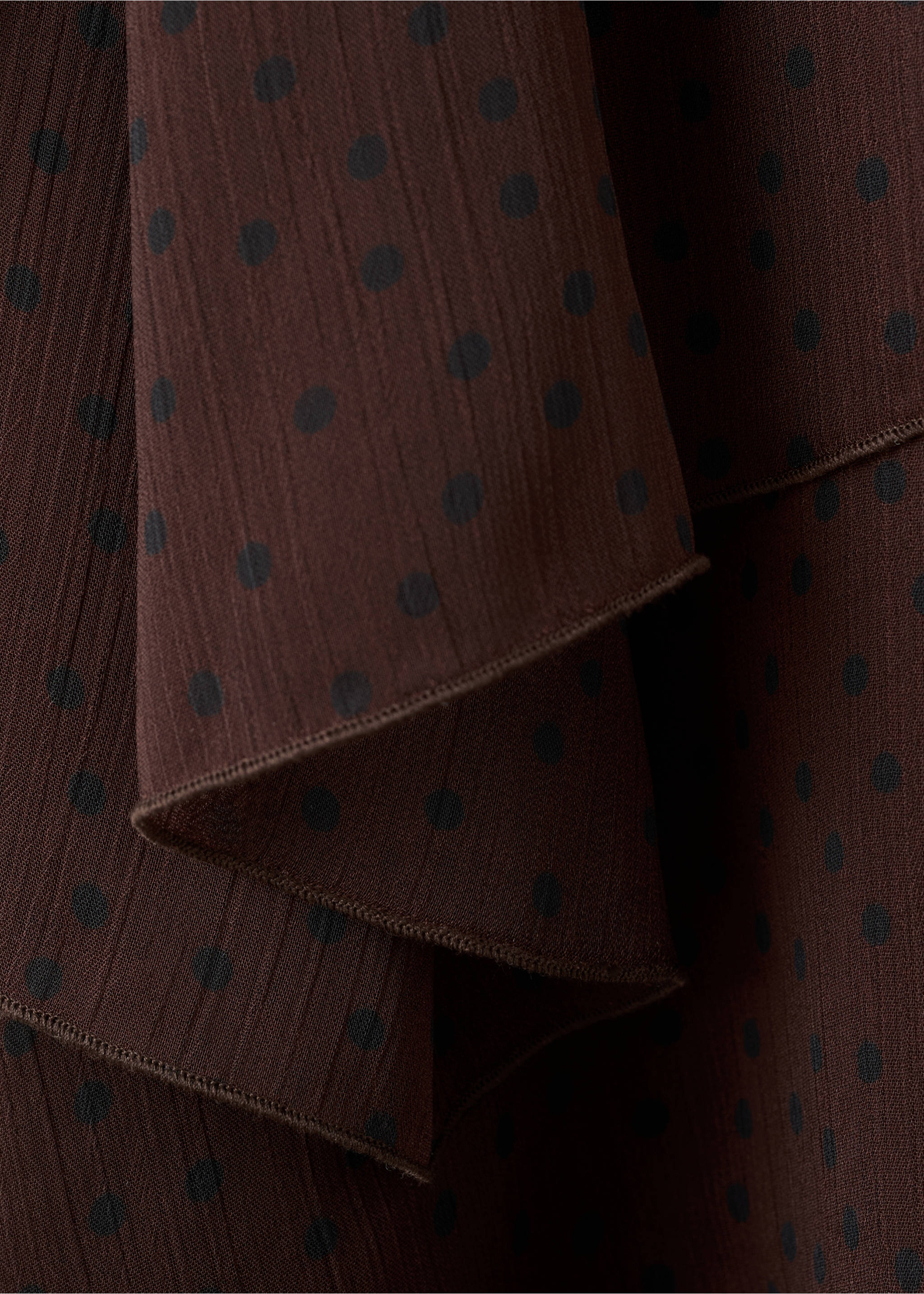Polka-dot dress with ruffles - Details of the article 8, Brown. Ref: 27064100-00.