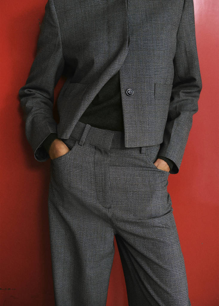 Mid-rise suit trousers — Grey