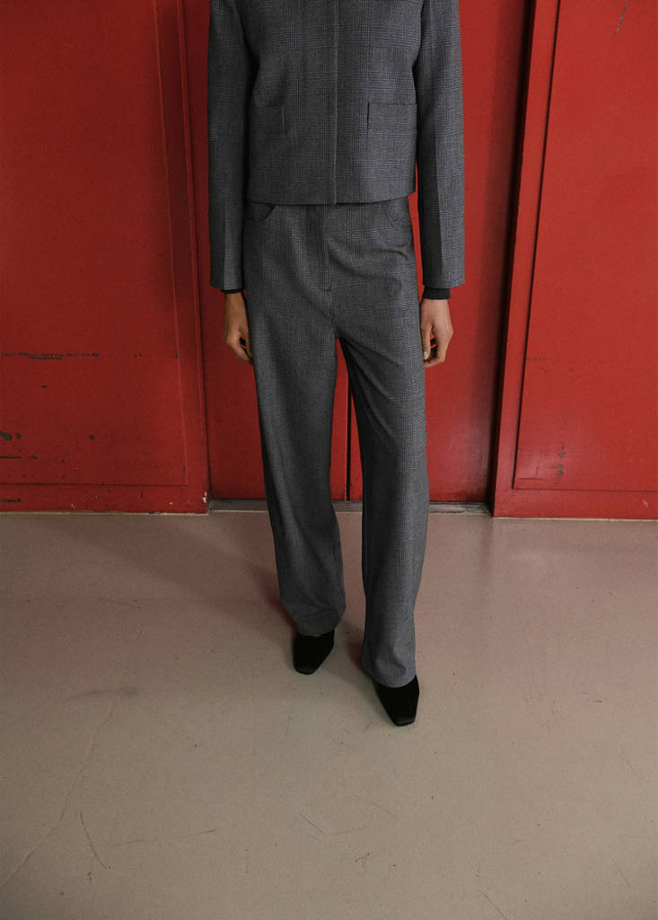 Mid-rise suit trousers — Grey