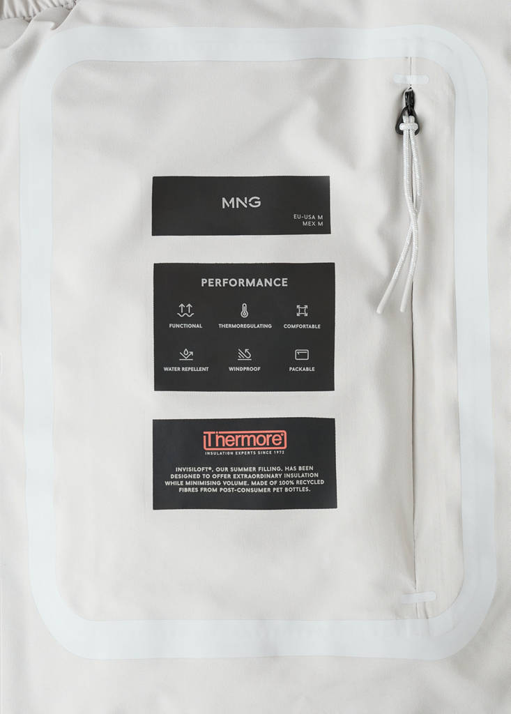Packable water-repellent gilet with Thermore® technology — Ice Grey