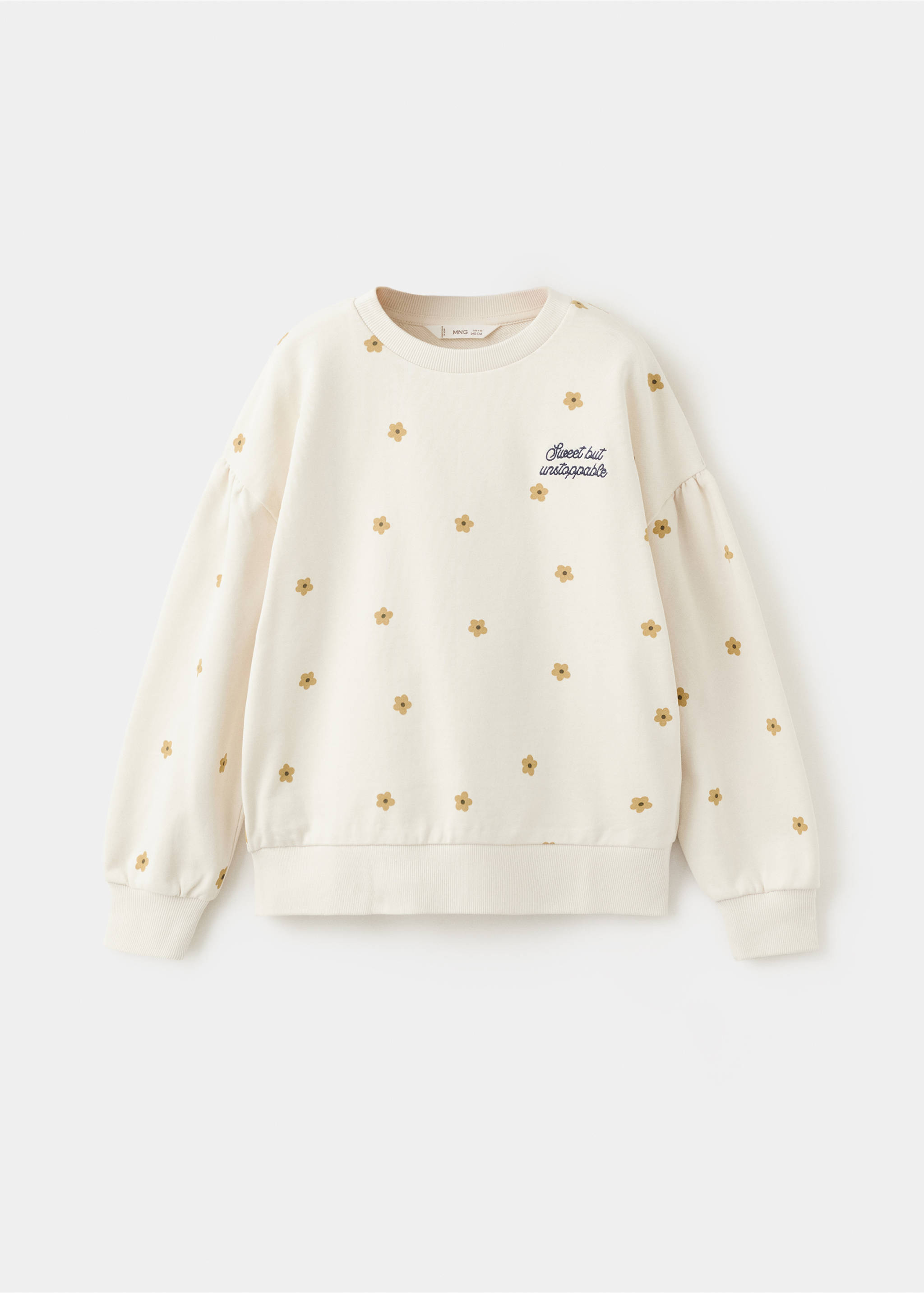 Cotton sweatshirt with floral print - Article without model, Off White. Ref: 27064407-00.