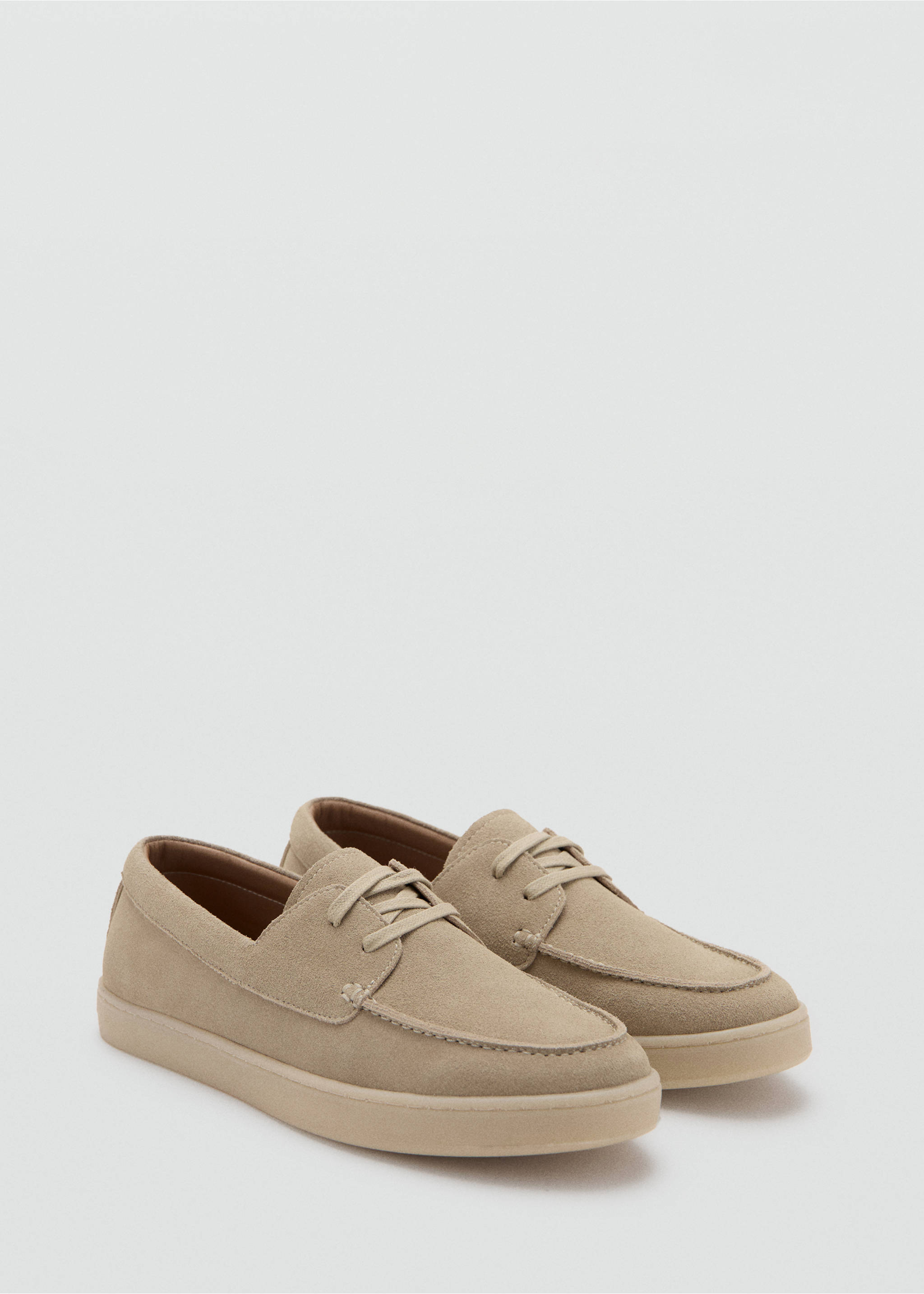 Suede leather lace-up shoe - Medium plane, Sand. Ref: 27064409-00.