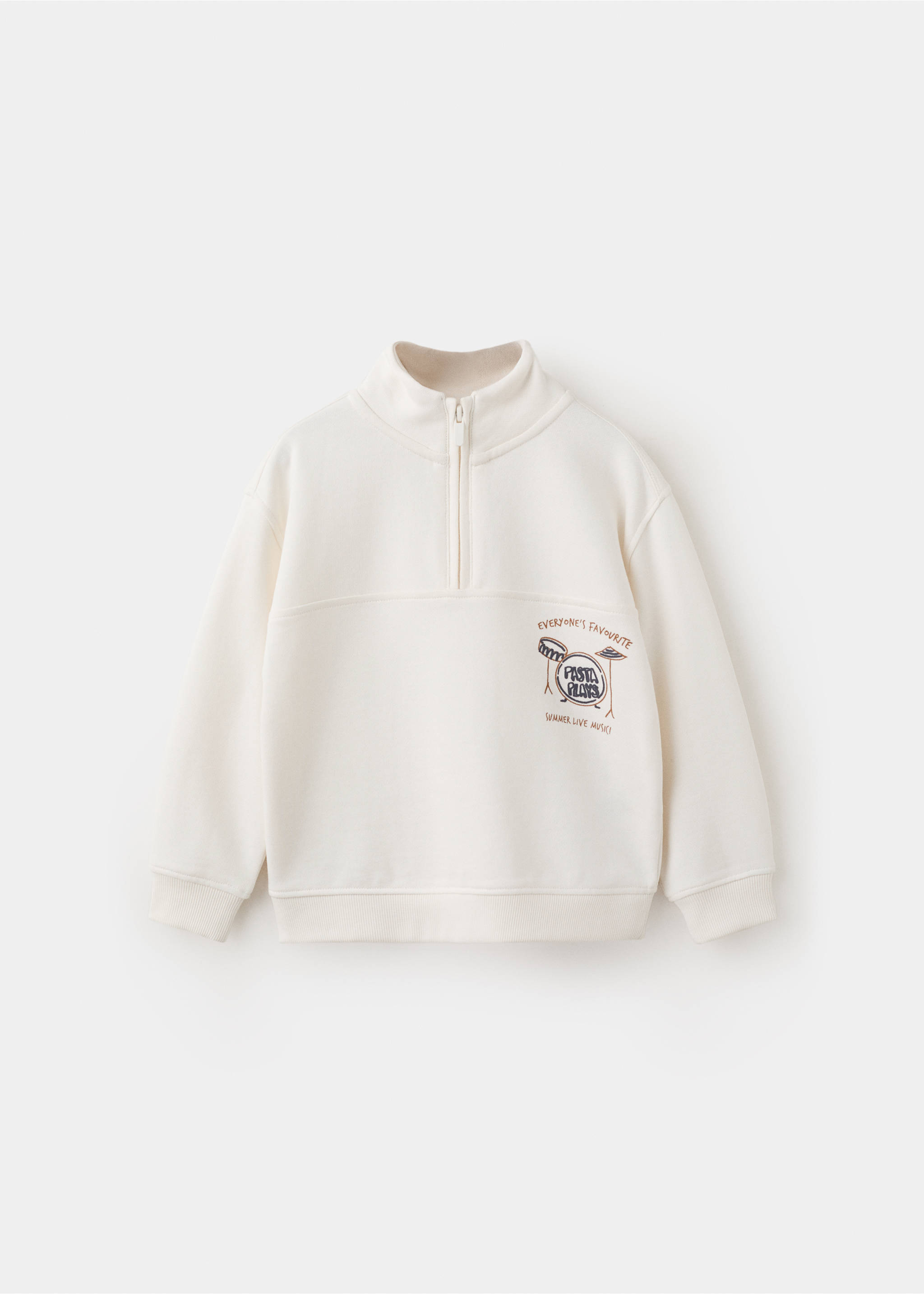 Perkins-neck cotton sweater - Article without model, Off White. Ref: 27064413-00.