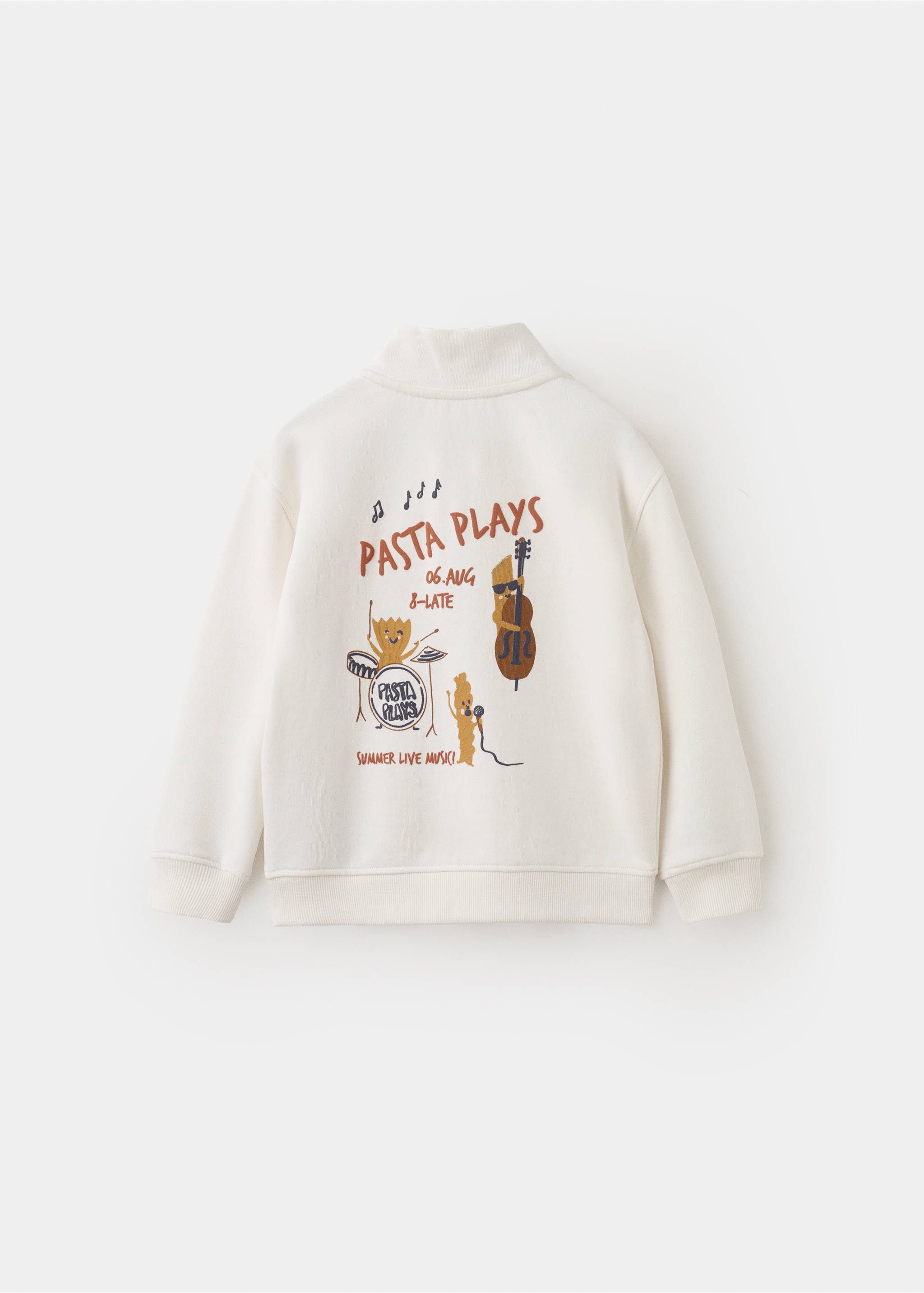 Perkins-neck cotton sweater - Reverse of the article, Off White. Ref: 27064413-00.