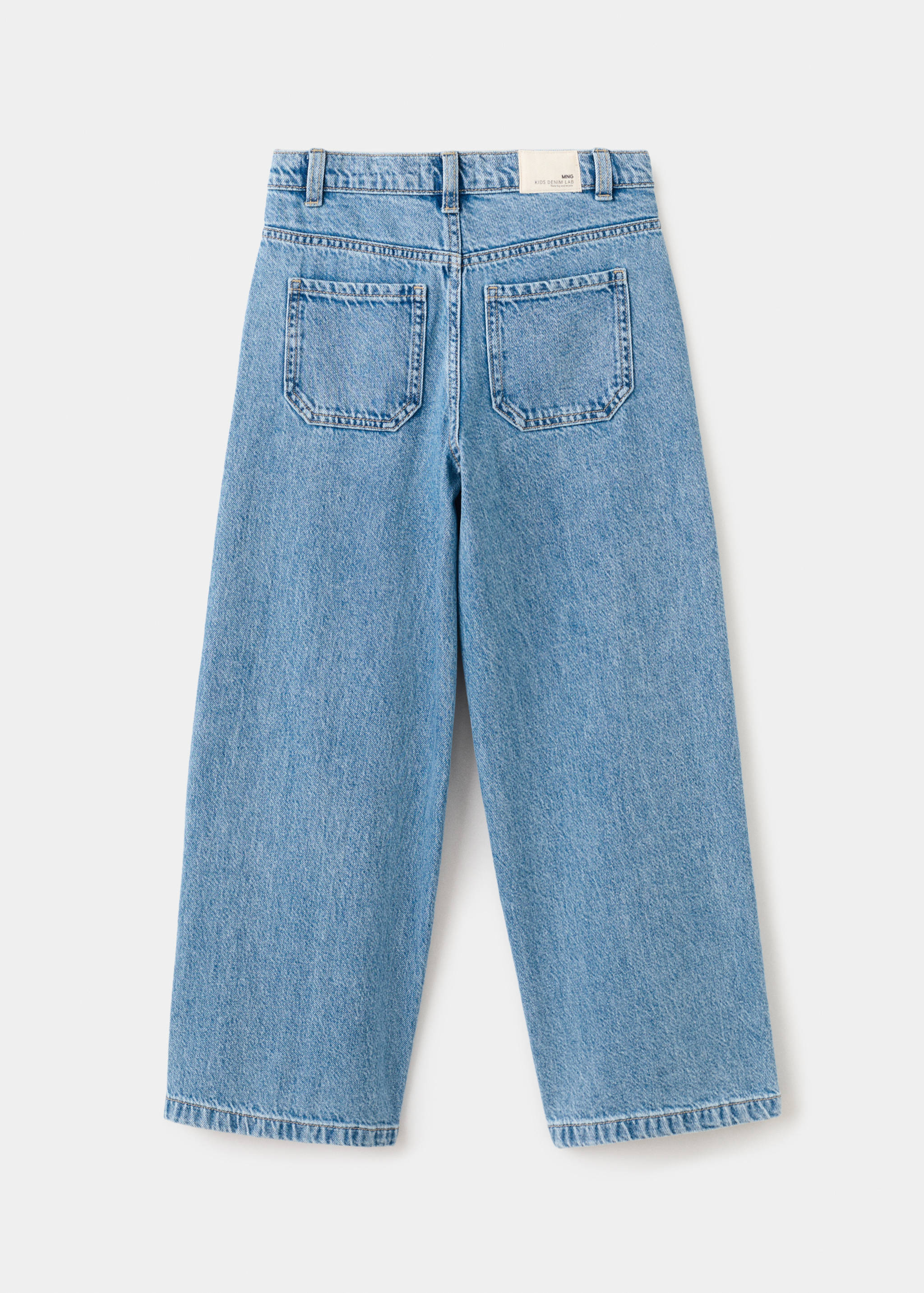 Wide leg jeans with floral embroidery - Reverse of the article