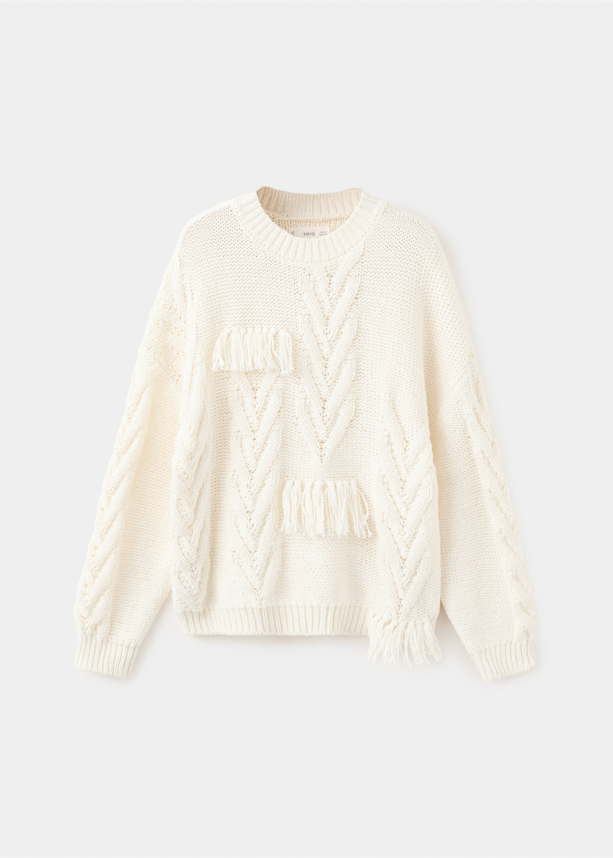 Herringbone knit sweater - Article without model, Off White. Ref: 27064421-00.