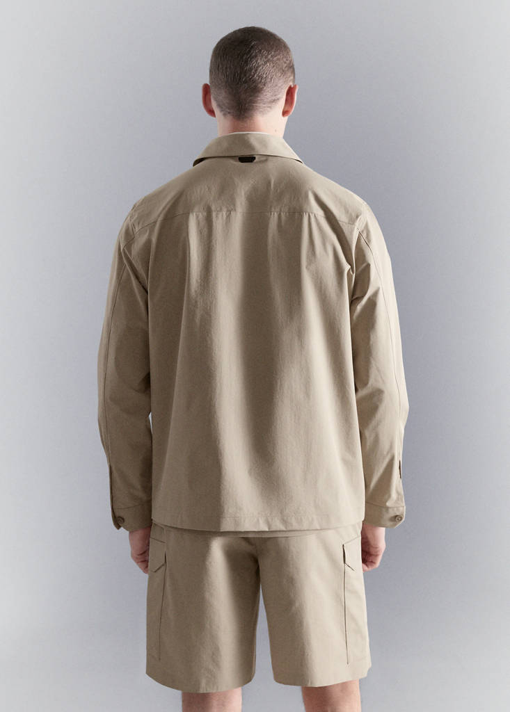 Non-iron overshirt pocket — Beige