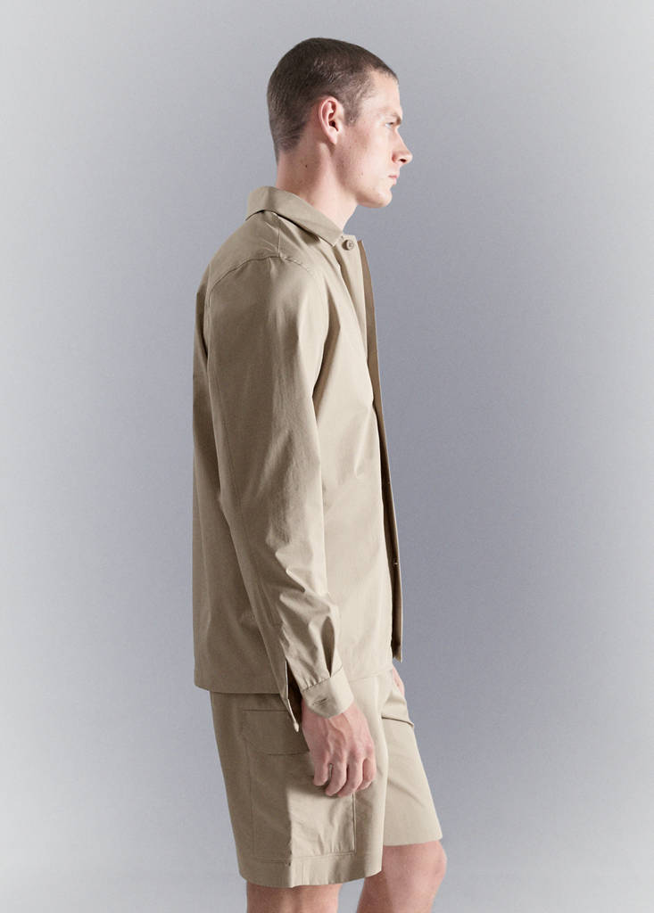 Non-iron overshirt pocket — Beige