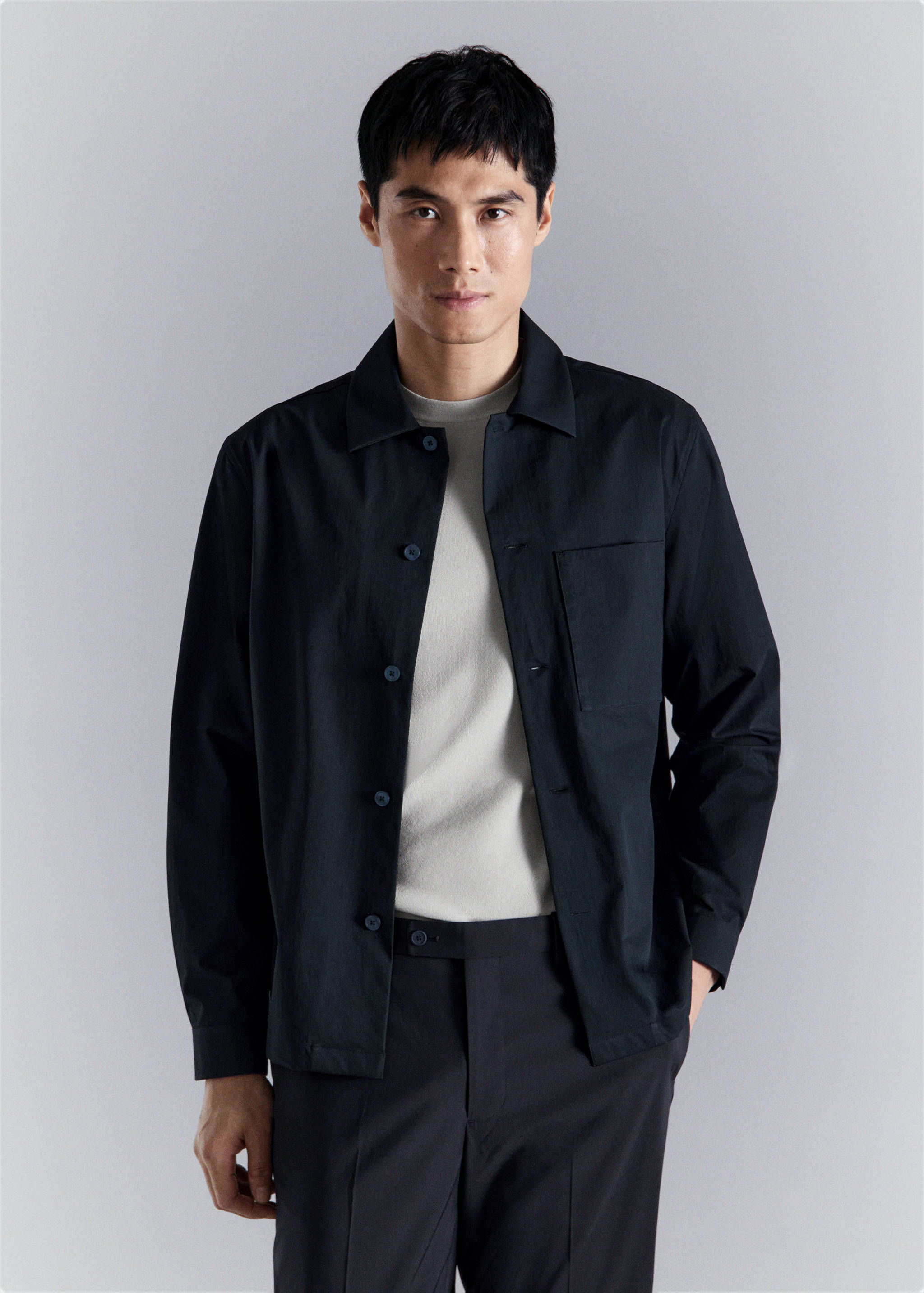 Non-iron overshirt pocket - Medium plane