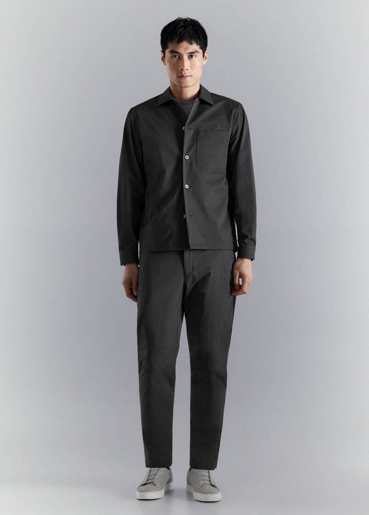 Non-iron overshirt pocket — Dark Heather Grey