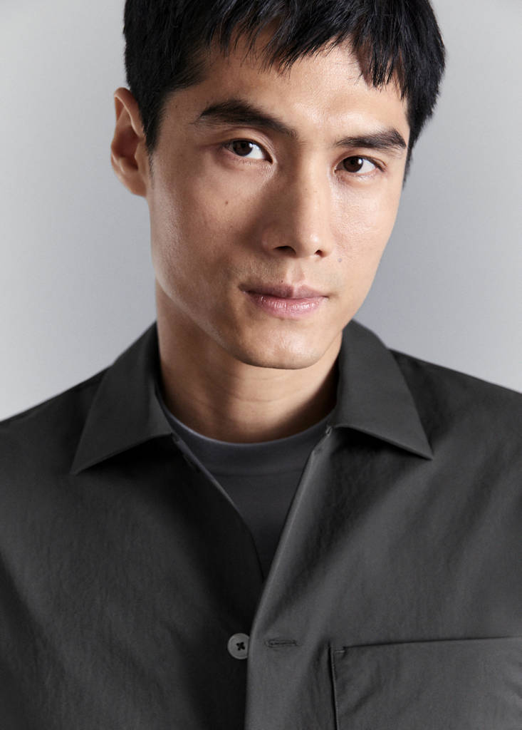 Non-iron overshirt pocket — Dark Heather Grey