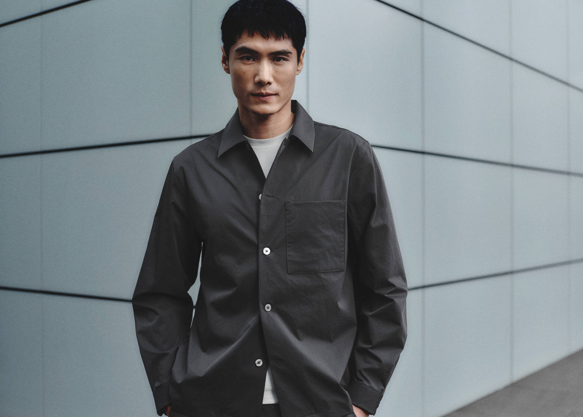 Non-iron overshirt pocket - Panoramic plane