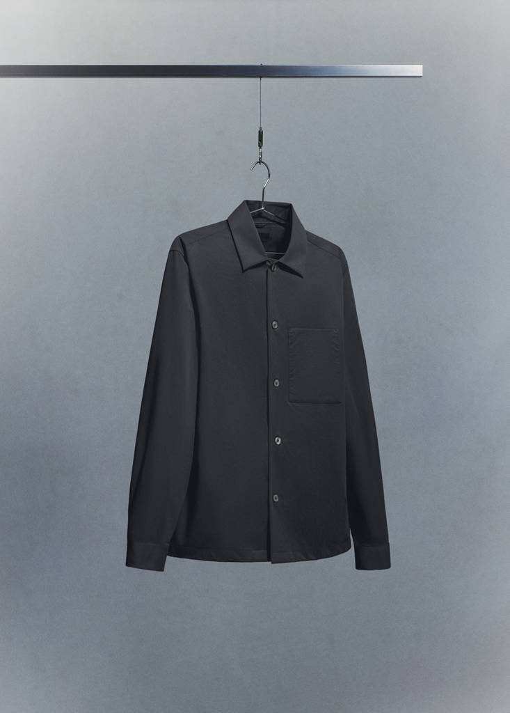 Non-iron overshirt pocket — Dark Heather Grey