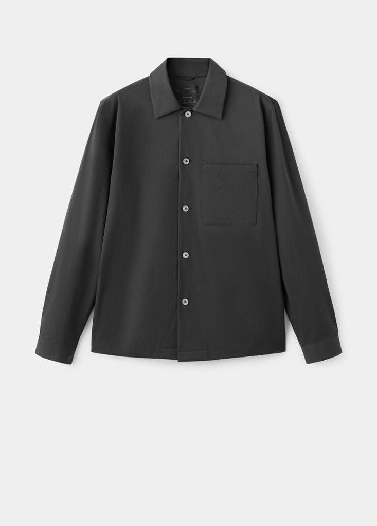Non-iron overshirt pocket — Dark Heather Grey