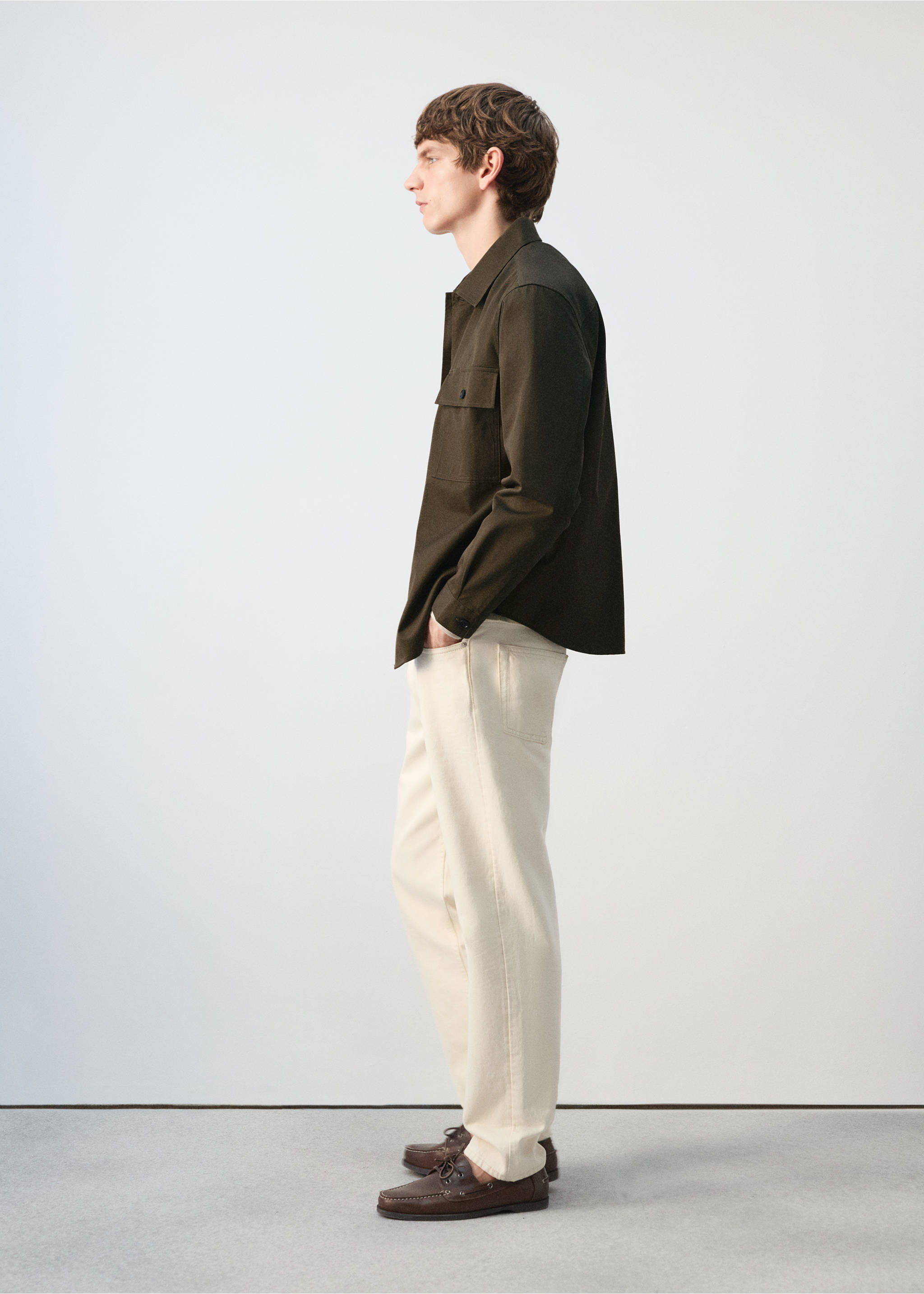 قميص كبير الحجم بجيوب 100٪ قطني - تفاصيل المنتج 2, بني. Ref: 27064423-00.