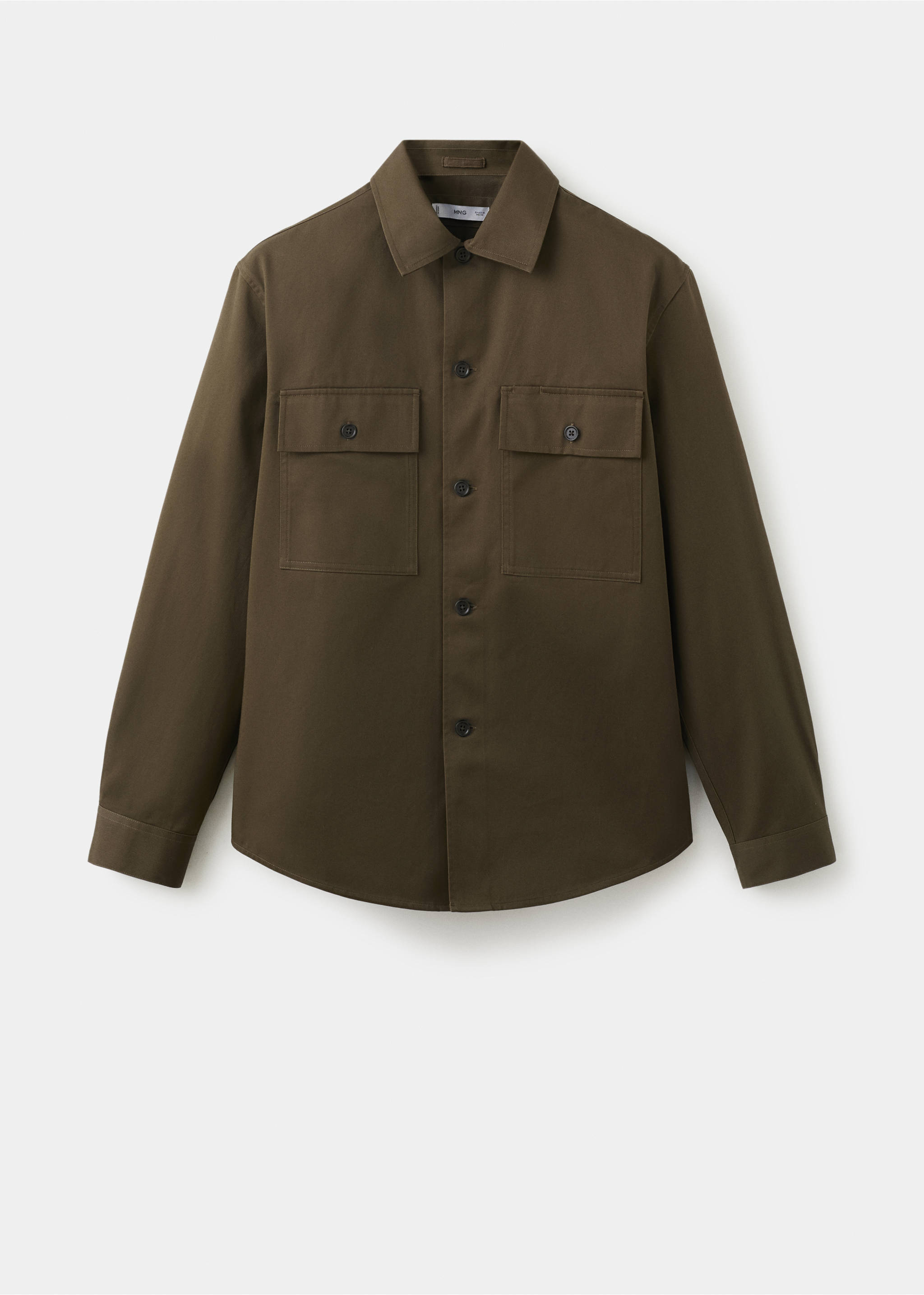 قميص كبير الحجم بجيوب 100٪ قطني - منتج دون نموذج, بني. Ref: 27064423-00.