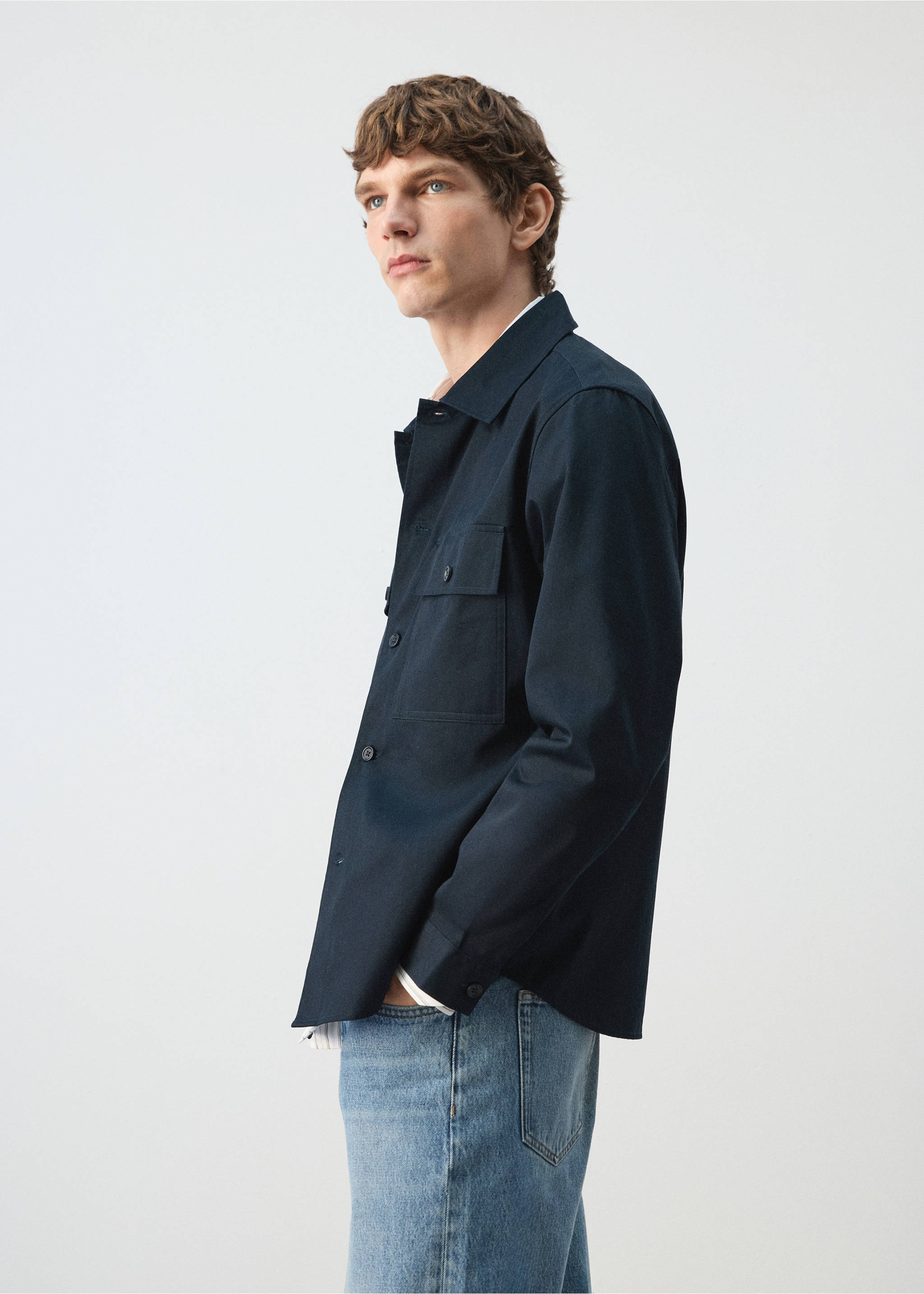 قميص كبير الحجم بجيوب 100٪ قطني - تفاصيل المنتج 2, كحلي غامق. Ref: 27064423-00.