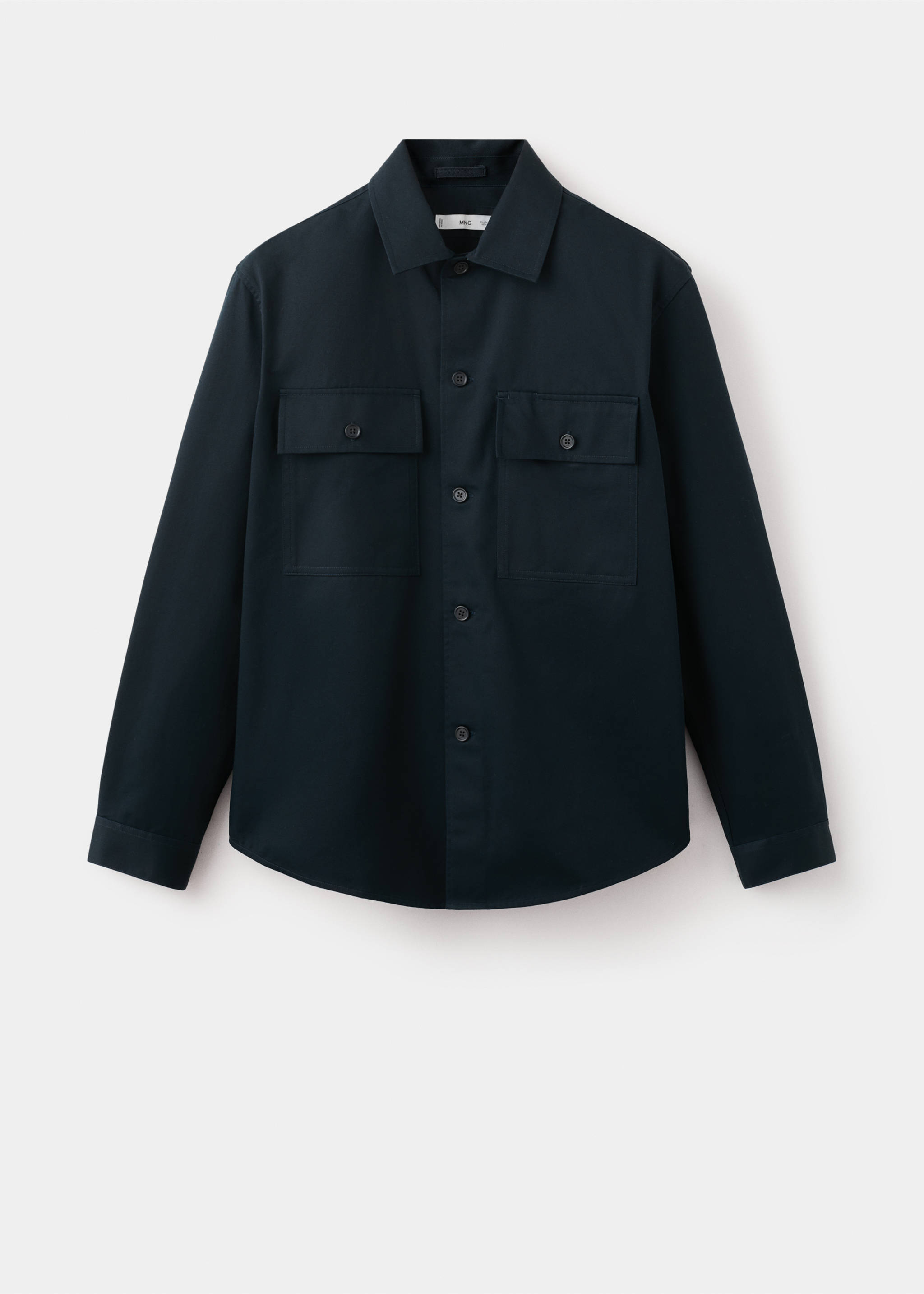 قميص كبير الحجم بجيوب 100٪ قطني - منتج دون نموذج, كحلي غامق. Ref: 27064423-00.