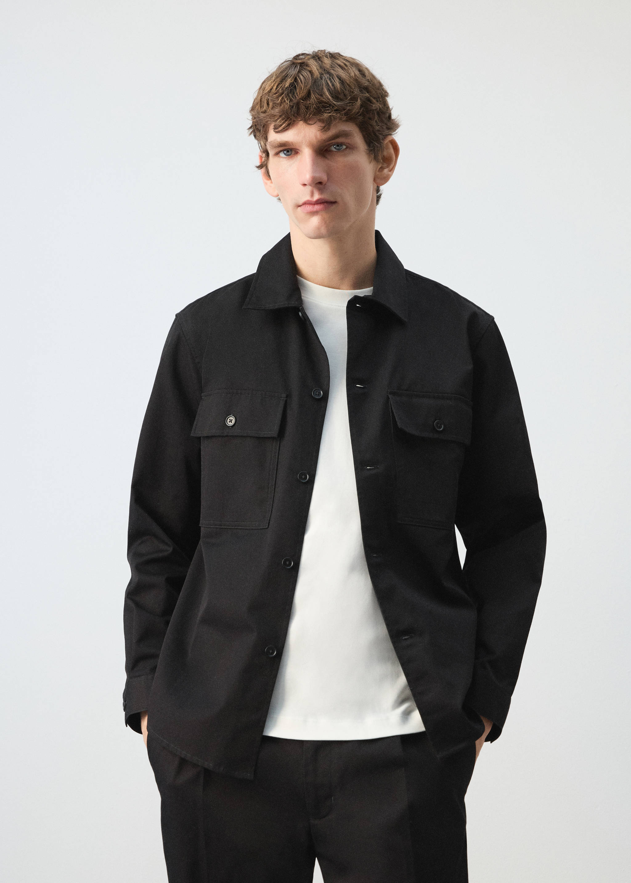 Surchemise 100 % coton poches - Plan moyen