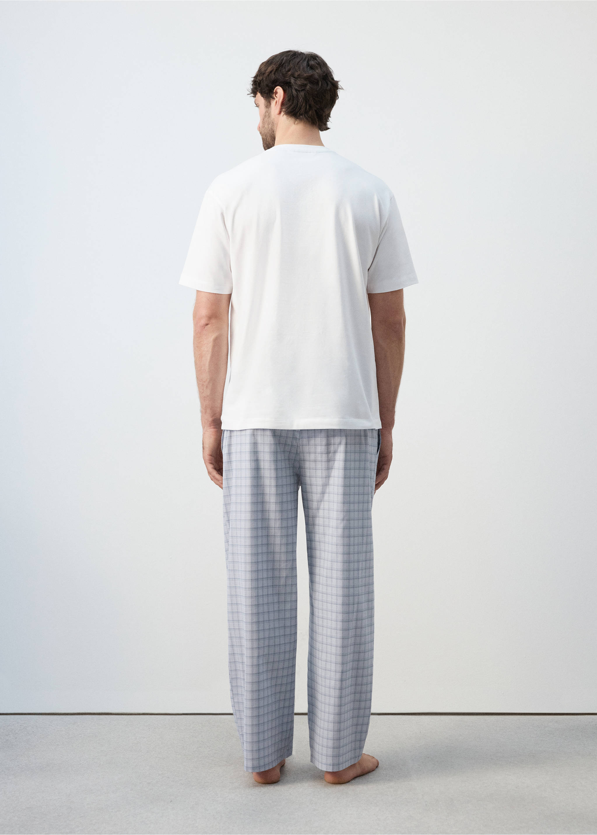 Pack pijama combinado cuadros - Reverso del artículo, Azul. Ref: 27064424-00.