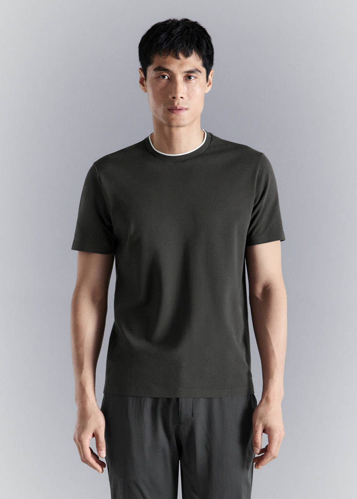 Slim fit comfort stretch Coolmax ® T-shirt — Dark Grey