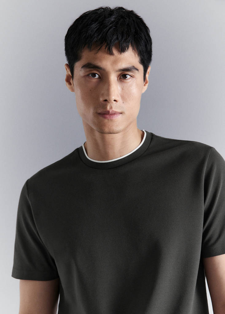 Slim fit comfort stretch Coolmax ® T-shirt — Dark Grey