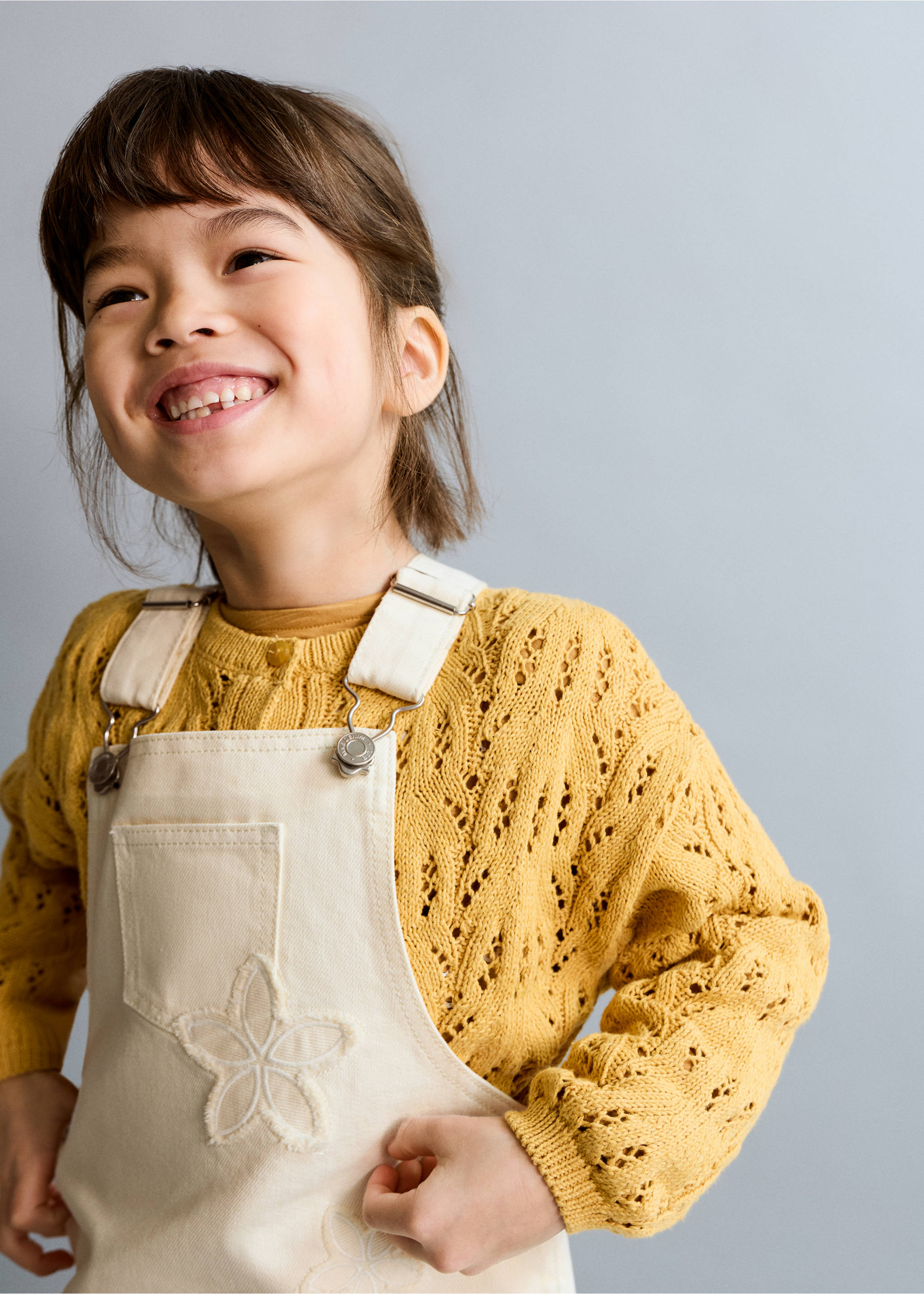 Pichi bordado flores - Plano medio, Crudo. Ref: 27064427-00.