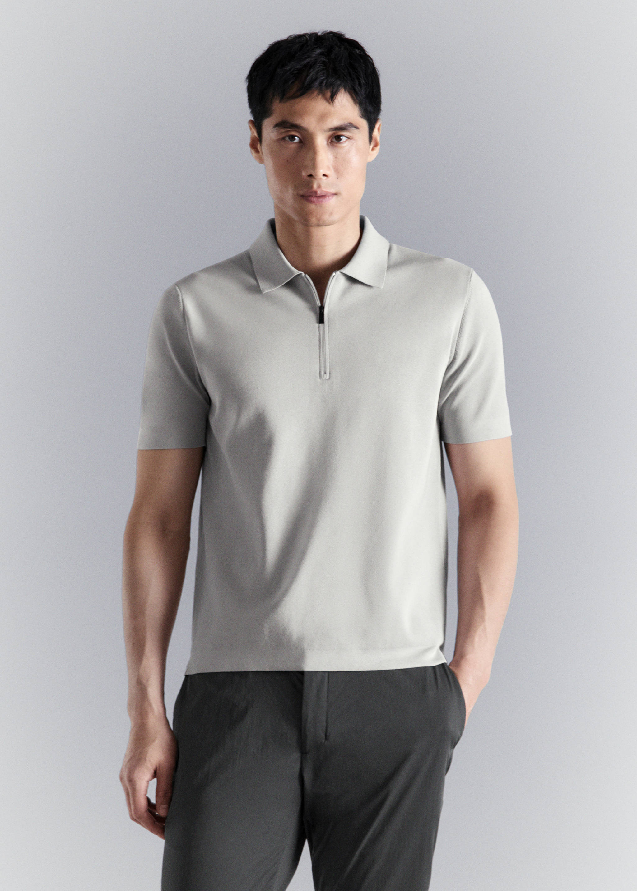 Polo comfort stretch cremallera - Plano medio