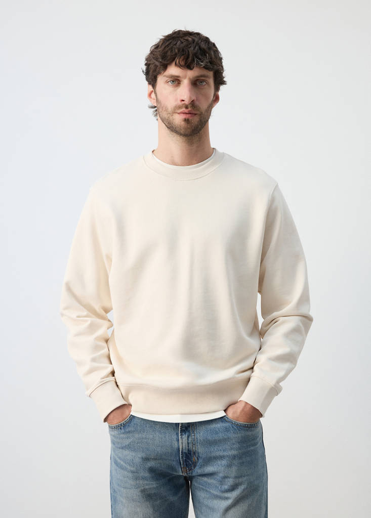 Lightweight 100% cotton sweatshirt — Ecru