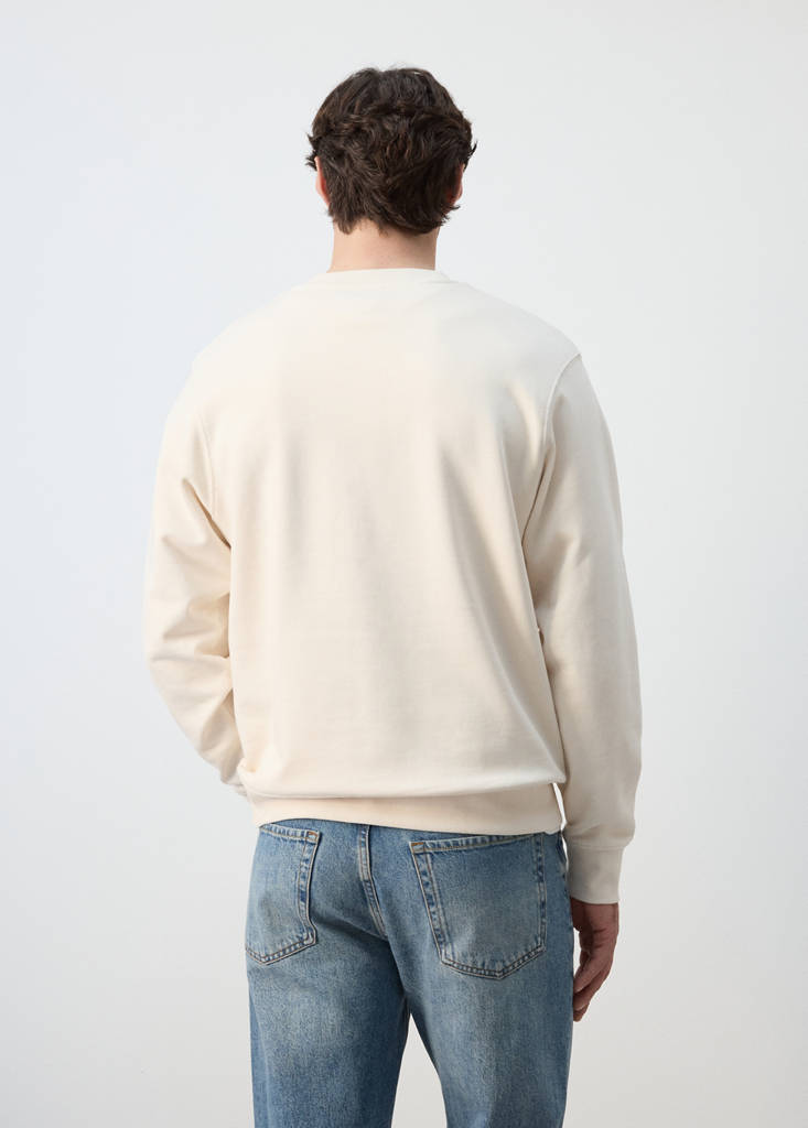 Lightweight 100% cotton sweatshirt — Ecru