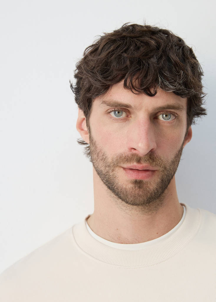 Lightweight 100% cotton sweatshirt — Ecru