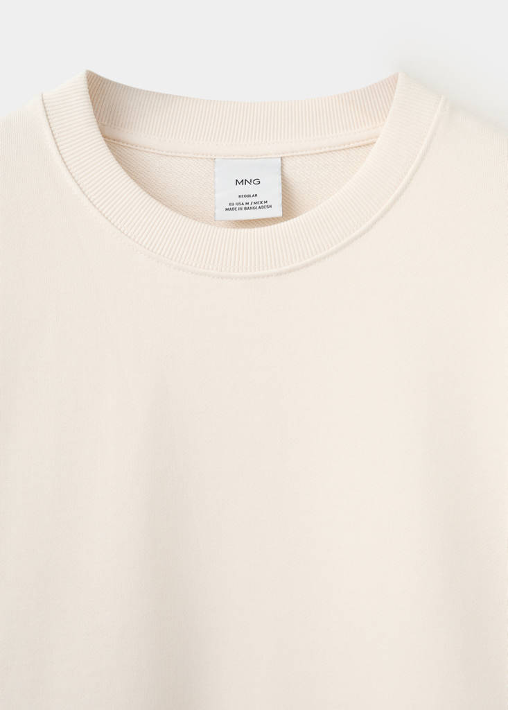 Lightweight 100% cotton sweatshirt — Ecru