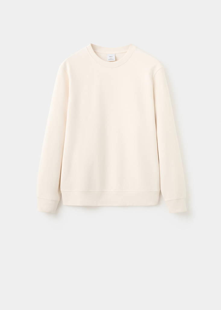 Lightweight 100% cotton sweatshirt — Ecru