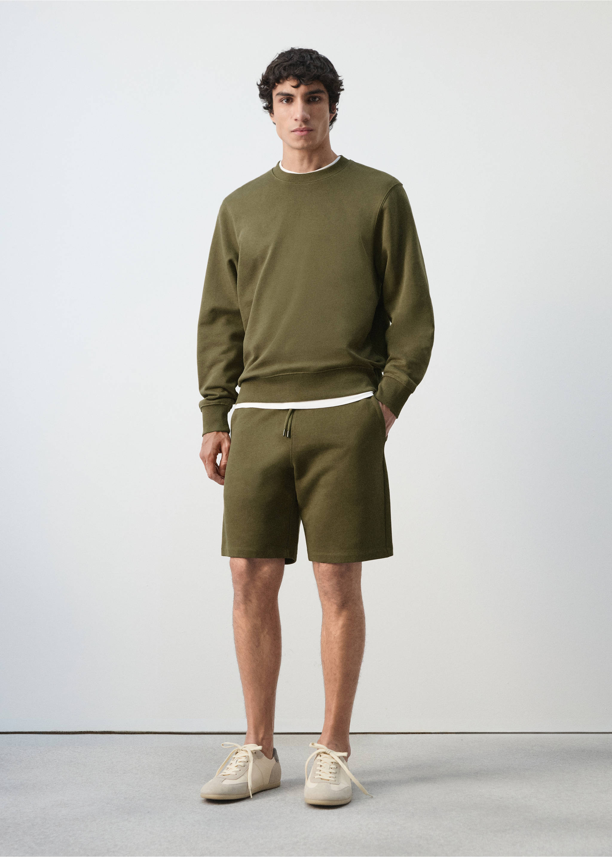 Lightweight 100% cotton sweatshirt - General plane, Dark Green. Ref: 27064430-00.