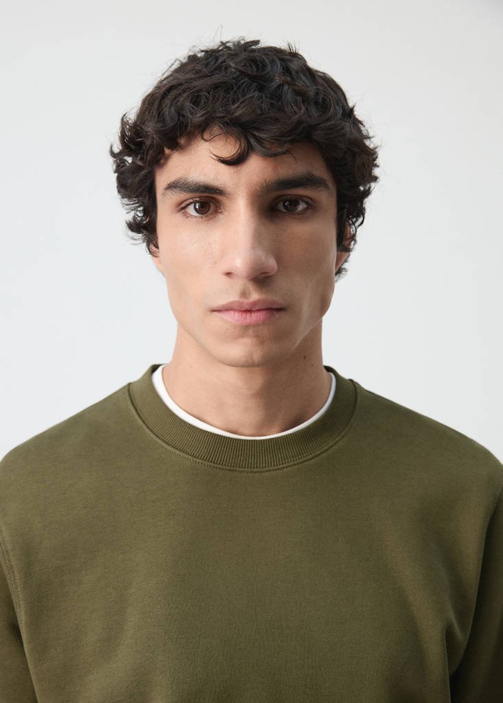 Lightweight 100% cotton sweatshirt — Dark Green