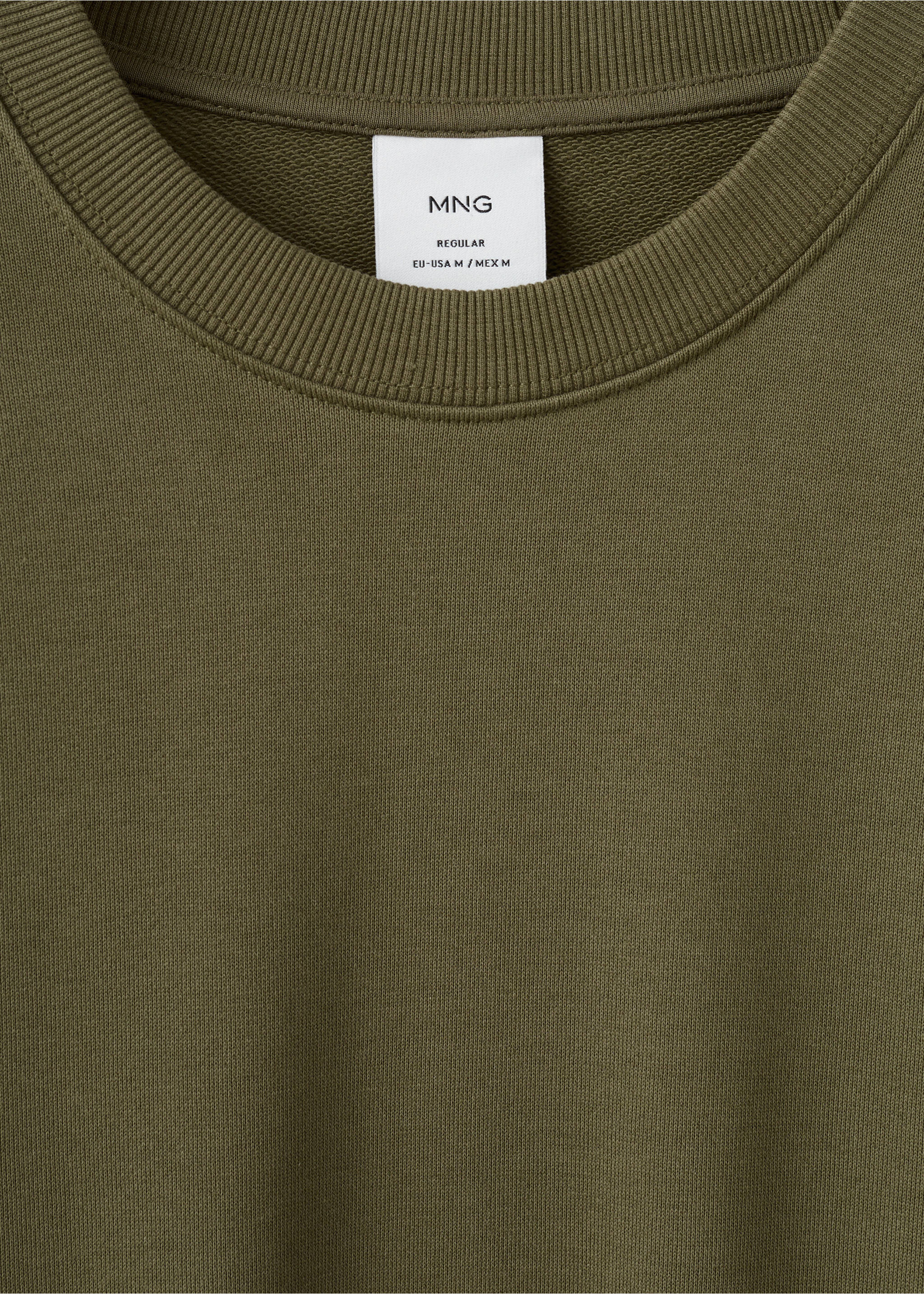 Lightweight 100% cotton sweatshirt - Details of the article 8, Dark Green. Ref: 27064430-00.