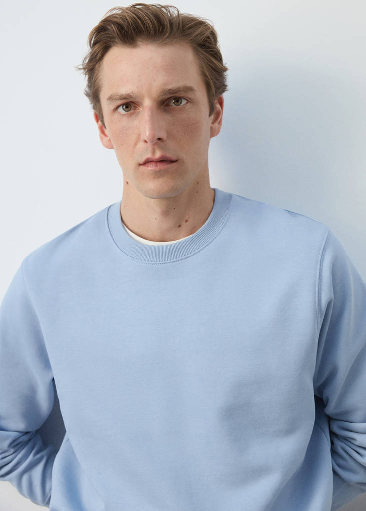 Lightweight 100% cotton sweatshirt — Sky Blue