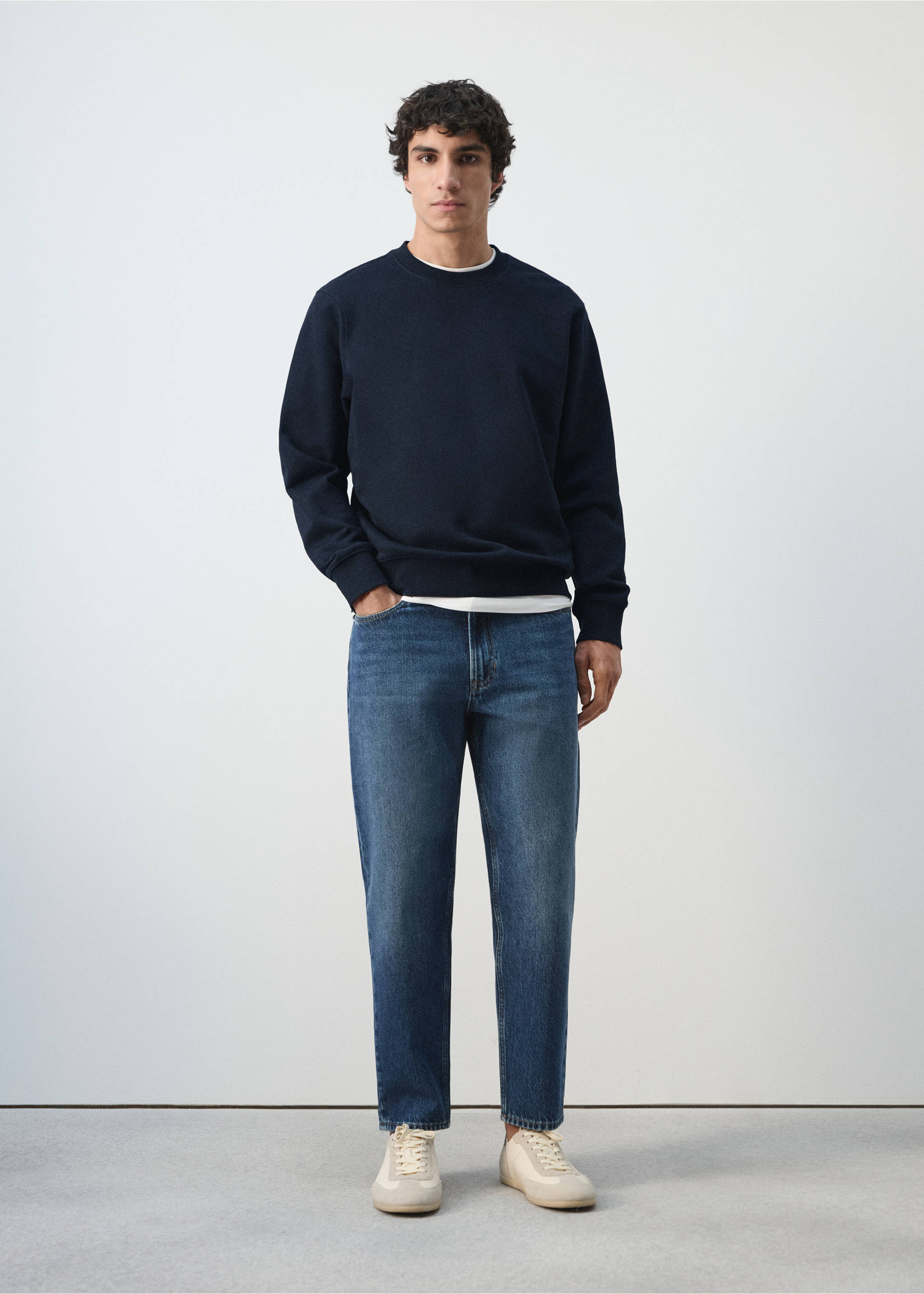 Leichte Sweatshirt aus 100% Baumwolle - Allgemeine Ansicht, Marineblau. Ref: 27064430-00.