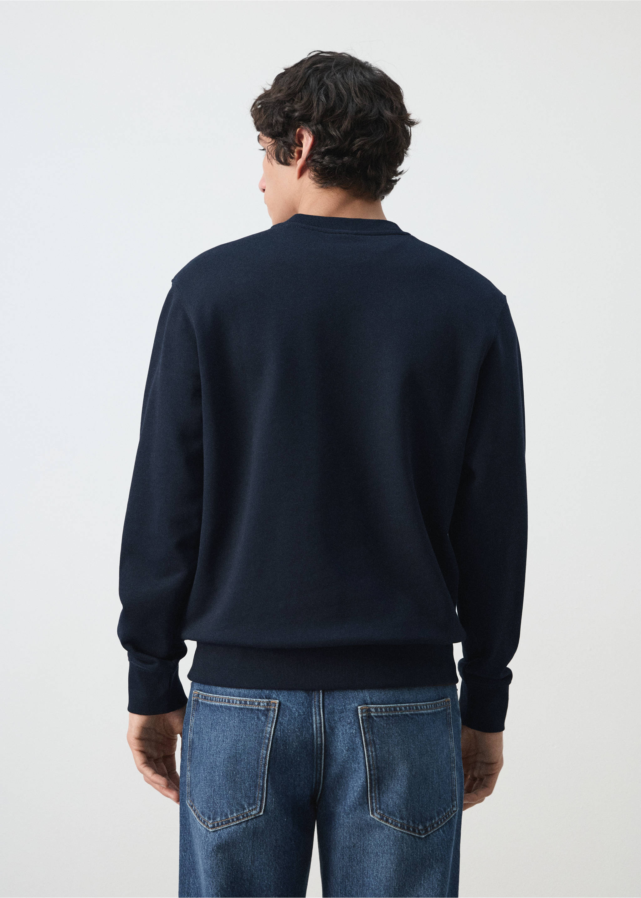 Leichte Sweatshirt aus 100% Baumwolle - Rückseite des Artikels, Marineblau. Ref: 27064430-00.