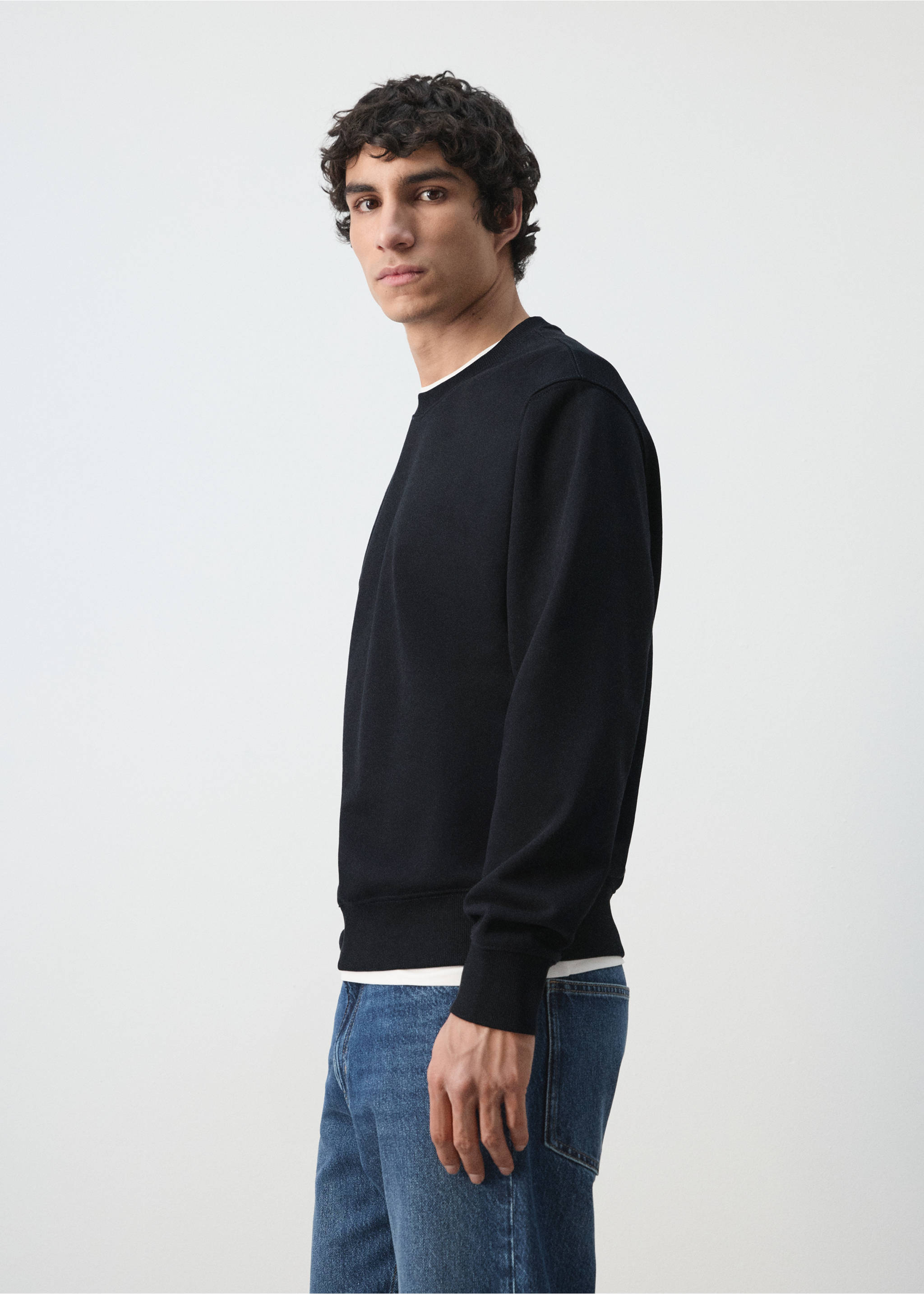 Leichte Sweatshirt aus 100% Baumwolle - Detail des Artikels 2, Marineblau. Ref: 27064430-00.